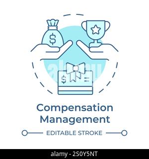 Compensation management soft blue concept icon Stock Vector