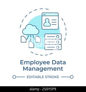 Employee data management soft blue concept icon Stock Vector