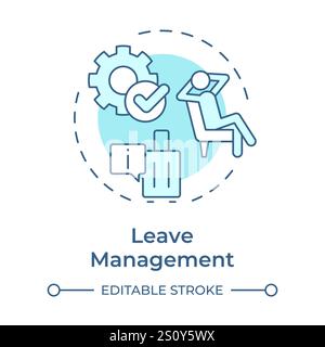 Leave management soft blue concept icon Stock Vector