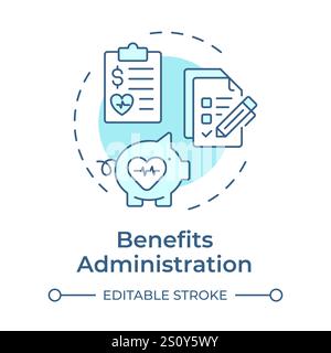 Benefits administration soft blue concept icon Stock Vector