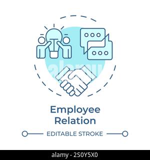 Employee relation soft blue concept icon Stock Vector