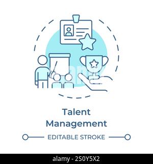 Talent management soft blue concept icon Stock Vector