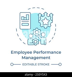 Employee performance management soft blue concept icon Stock Vector