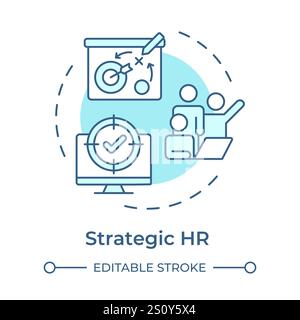 Strategic HR soft blue concept icon Stock Vector