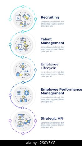 HR process infographic vertical sequence Stock Vector