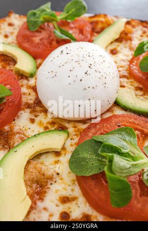 Close-up of a burrata pizza Stock Photo