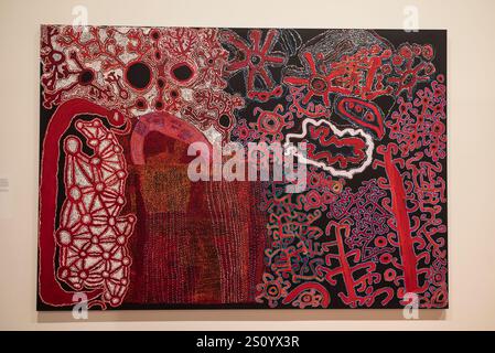 Wati Kutjara 2019 by Patju Presley,, Yiribana Gallery, Aboriginal and Torres Strait Islander art collection in the new building of the Art Gallery of Stock Photo