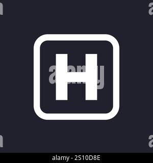 helipad icon, landing area for helicopters sign Stock Vector
