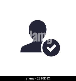 Account verified icon with user and check mark Stock Vector