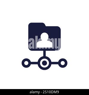 user directory icon with folder Stock Vector
