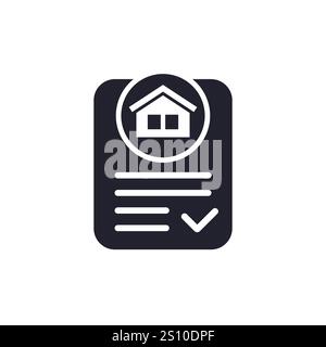 mortgage application icon, approved house loan Stock Vector