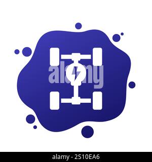 Electric car chassis icon, EV platform vector Stock Vector