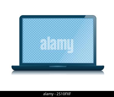 Laptop with blank screen isolated on light background. Vector 3d illustration. Stock Vector