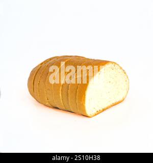 half of sliced ??loaf isolated on white background Stock Photo