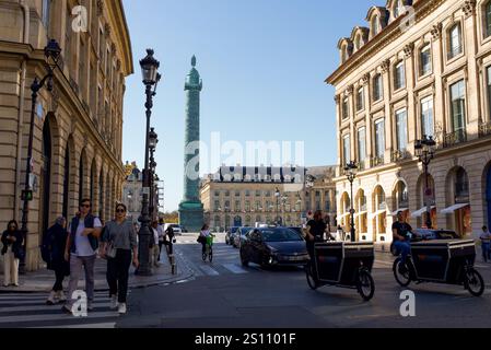 Paris, France, 10.16.2024 Parisian street near Place Vendôme in the 1st arrondissement of Paris Stock Photo