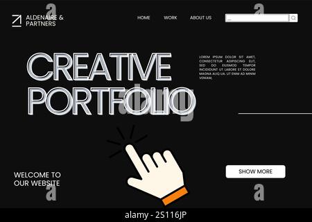 Flat design colored portfolio template Stock Vector