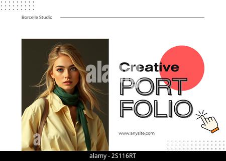 Flat design colored portfolio template Stock Vector