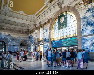 Inside São Bento railway station, Porto, Portugal. Stock Photo
