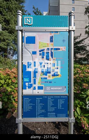 Map sign in Newport, Jersey City, New Jersey, USA Stock Photo