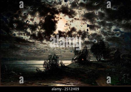 Fanny Churberg - Landscape in Moonlight Stock Photo - Alamy