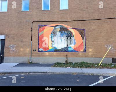 Portrait of Raymond Levesque in Hochelaga neighborhood in Montreal, Quebec, Canada Stock Photo