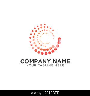C Letter with Dot Circle Connected as Network Logo Vector Stock Vector