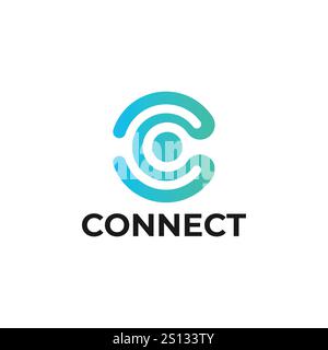 Letter C Negative Space Logo Design Template Stock Vector