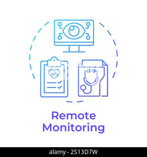 Remote patient monitoring blue gradient concept icon Stock Vector