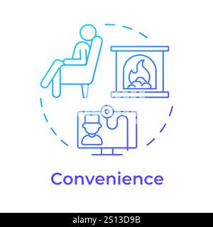 Convenience blue gradient concept icon Stock Vector