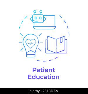 Patient engagement and education blue gradient concept icon Stock Vector