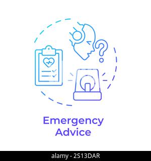 Emergency advice blue gradient concept icon Stock Vector