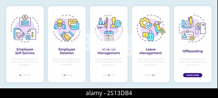 Operational HR onboarding mobile app screen Stock Vector