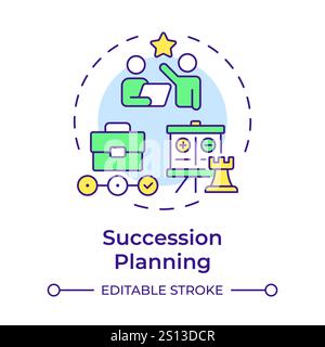 Payroll processing multi color concept icon Stock Vector