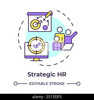 Employee self service multi color concept icon Stock Vector