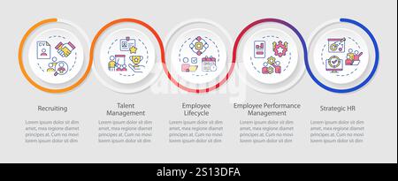 HR process infographics circles sequence Stock Vector