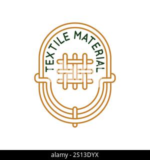 Simple Logo with Textile Material Icon Stock Vector