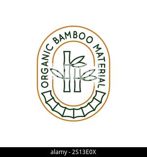 Simple Logo with Organic Bamboo Icon Stock Vector