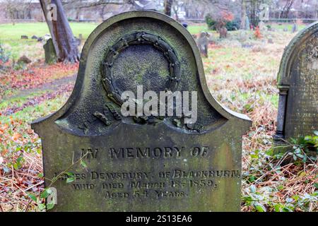 Victorian gravestone at Blackburn Cemetery. Stock Photo