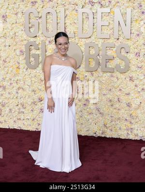 January 7, 2024, Beverly Hills, California, USA: Ali Wong attends the 81st Annual Golden Globe Awards. (Credit Image: © Billy Bennight/ZUMA Press Wire) EDITORIAL USAGE ONLY! Not for Commercial USAGE! Stock Photo