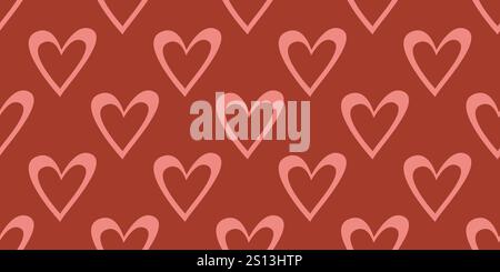 Cute hand drawn hearts seamless pattern Stock Vector