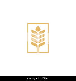 Wheat Logo Vector Illustration. Rice Icon Stock Vector