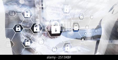Cybersecurity concept. Data protection universal background Stock Photo