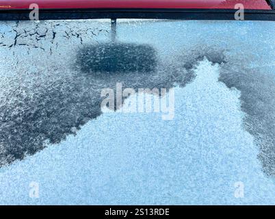 Frozen Perspective: Rear View in Winter's Grip. Abstract Iceberg Mountain. Stock Photo