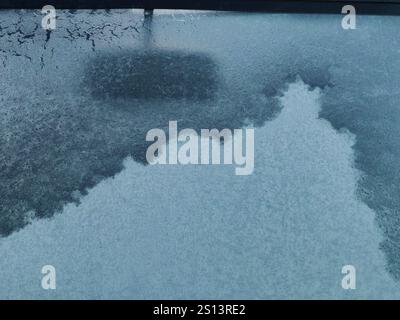 Frozen Perspective: Rear View in Winter's Grip. Abstract Iceberg Mountain. Stock Photo