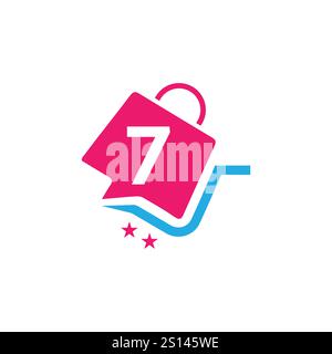 Online Shop Logo designs Template. shopping cart and shop bag combination logo design concept. Shop logo design. Shopping cart logo and shopping bags Stock Vector