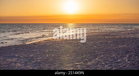 Sunset photo at Dune Allen Beach in Santa Rosa Florida on March 11, 2024 Stock Photo