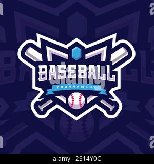 Baseball club logo for sports team and tournament logo design template Stock Vector