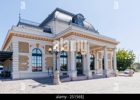 Old train station waiting room, Godollo, Hungary Stock Photo