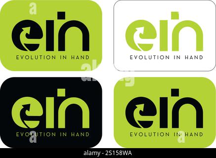 EIH Logo, Evolution In Hand, Creative letter, EIH creative minimalist letter logo. EIH unique vector initials alphabet letter logo design, EIH Logo. Stock Vector