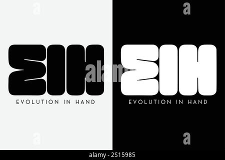 EIH Logo, Evolution In Hand, Creative letter, EIH creative minimalist letter logo. EIH unique vector initials alphabet letter logo design, EIH Logo. Stock Vector